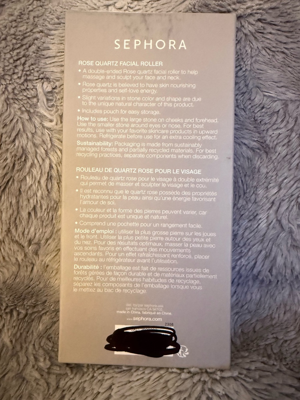 Sephora Dual-Ended Rose Quartz Facial Roller in Light Pink - Picture 4 of 5